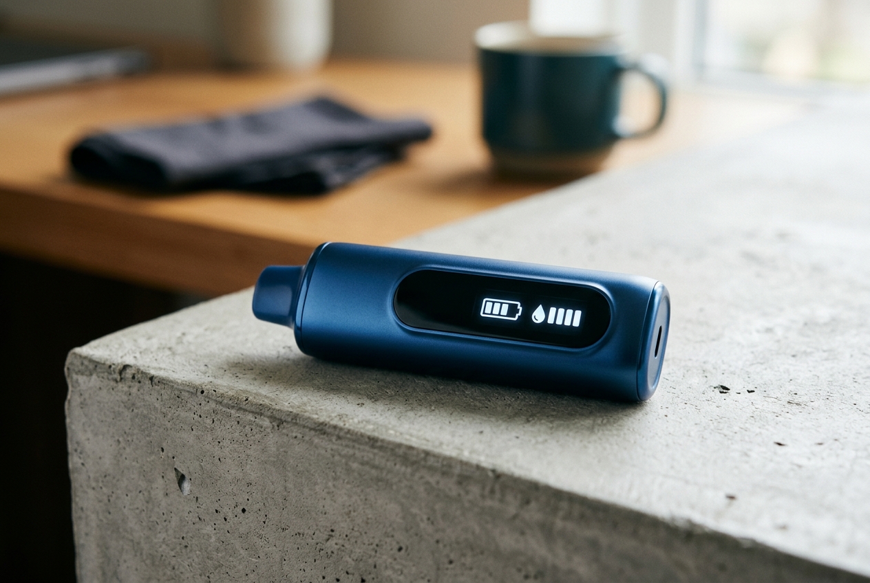 Vapeador desechable de alta capacidad con pantalla LED indicadora de batería y líquido